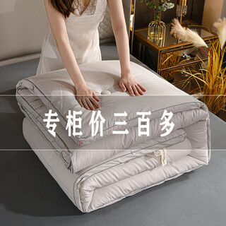 Gudie type a quilt quilt core pure cotton pure cotton soy fiber quilt household double thickened warm winter quilt spring and autumn dormitory quilt light gray 1.5*200 three jin jin equals 0.5 kg air-conditioned quilt
