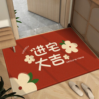 Gudie entrance door mat 2023 new style housewarming new home new house moving red foot mat door mat entrance flowers entering the house good luck 40x60cm buy one get one free
