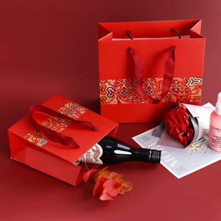 Doroch gift bags 3 new year's gift bags thickened paper bags new year's day annual party gifts souvenir handbag small