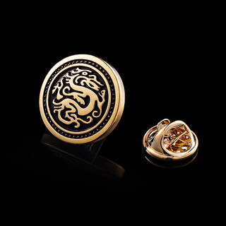 Lieshang brooch men's lapel pin suit coat corsage suit jacket brooch women's accessories trendy british suit golden flying dragon brooch