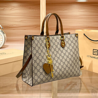 Goldlion comes to hong kong to purchase genuine leather women's bags 2026 new large-capacity portable tote bag commuter crossbody bag for women khaki counter gift box set