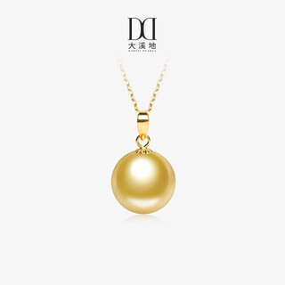 Tahiti 18k gold seawater pearl pendant, round strong light south sea gold bead necklace, grade a/gold beads 12-13mm +925 silver chain