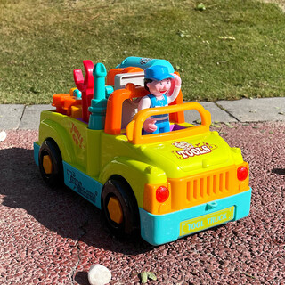 Huile toy toy car electric drill detachable engineering vehicle children's screwdriver assembly and disassembly toy tool truck toy worker