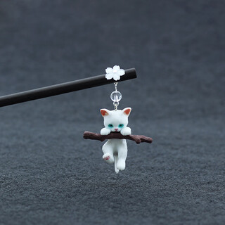 Mixin rabbit hairpin ancient style hanfu headwear bundled wooden hairpin daily simple modern cute niche step shake kitten