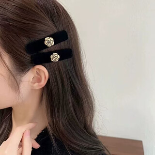 Chimera (chimera) 2 pieces of elegant and high-end camellia bb clip velvet hair side clip hairpin hair accessories headdress girl birthday gift