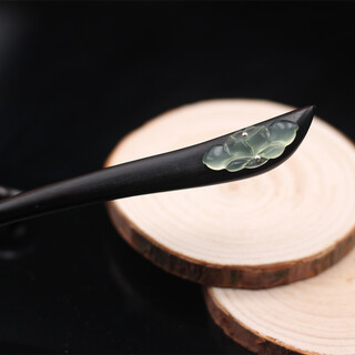 Meng junchen black sandalwood handmade s925 silver hairpin for women hanfu xiu jade ancient style hairpin step shake birthday valentine's day gift no. 1 style + default packaging