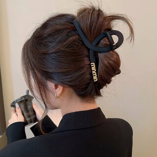 Zhuo keke grasp clip large black shark clip high-end hair clip women's back of head 2025 new spring and summer hair clip hair accessory clip miu clip matte black large size 12.5cm