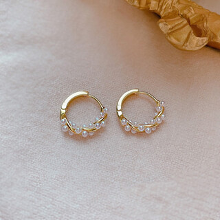 Xiangwan high-end earrings for women, hoop earrings for women, imitation pearl temperament, gentle earrings, niche earrings, new earrings, hoop earrings