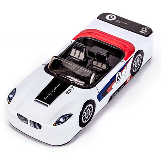 Double-layer iron primary school student pencil case little boy sports car car shape pencil case kindergarten child birthday white