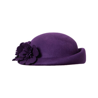 Ee winter new british casual versatile wool top hat women's travel trendy simple hat women 5108 purple adjustable