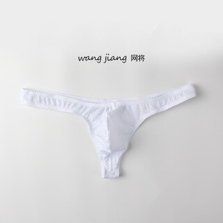 European and american men's sexy underwear low-waist sexy nylon ice mesh breathable thong t-pants white.. s