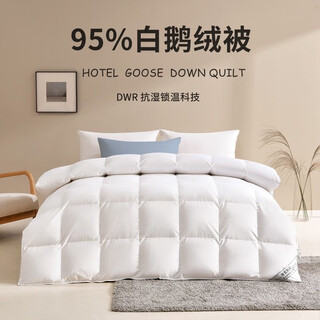 高档家纺床品白鹅绒羽绒被芯冬季加厚保暖羽毛被子家用宿舍双人被 鹅绒被/白色 150*200cm【4斤】