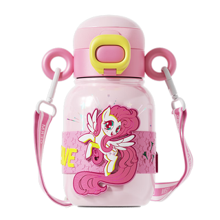 90% new my little pony children's straw cup large capacity student cup cute ear thermos cup soft pink birthday gift for girls