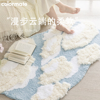 Flash mat blue sky and white clouds special-shaped bedroom bedside blanket living room cream wind cloakroom high-end light luxury non-slip carpet