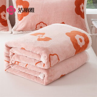 Jie liya (grace) milk velvet throw blanket office air conditioning blanket double-sided sofa nap throw blanket 200*230cm pink flowers