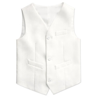 毛毛鸭儿童西装马甲6男童7秋季背心8花童9礼服童装春秋中大童学生演出服 白色 130