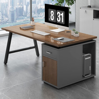 Mihao (mihao) staff desk boss desk desktop computer desk simple modern office four-seat desk and chair combination work station single seat yuano oak color 140cm door-to-door installation