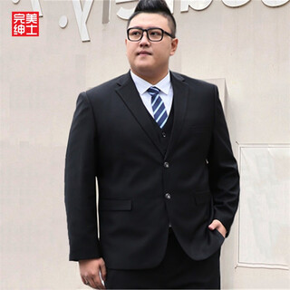 Perfect gentleman high quality business formal men's suit big belly fat coat fat loose large size suit suit men's jacket (single pack) black suit jacket 4xl (190-210jin jin is equal to 0.5kg)