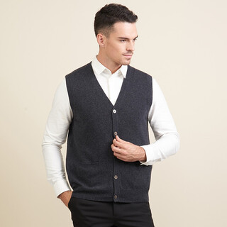 Snow lotus autumn and winter new men's slim fit cashmere v-open vest e607 xl/110