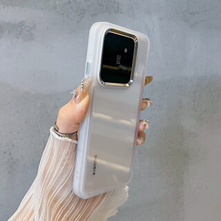Heken transparent non-yellowing suitable for xiaomi 15pro mobile phone case magnetic charging acrylic 14 anti-fall hard shell soft frame simple new xiaomi14pro protective cover translucent white transparent back plate non-yellowing xiaomi 14