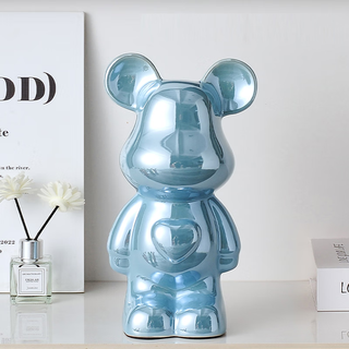 Internet celebrity violent bear cartoon tv wine cabinet living room decoration light luxury high-end ceramic children's piggy bank birthday gift 35cm blue care bear 16*13.5*35