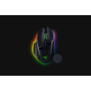 雷蛇（RAZER） BASILISK V3 PRO 巴塞利斯蛇无线游戏鼠标 倾斜滚轮 可编程人体工学 Chroma RGB 11个可编程按钮 黑色电竞鼠标+无线充电模块 带全底光13区色度RGB照明,2022新款