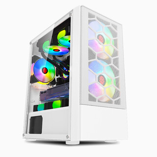 Wanjia guangyu game side-through computer case desktop 240 water-cooled main chassis m-atx small and medium-sized chassis long graphics card office air-cooled mid-tower chassis guangyu white single chassis