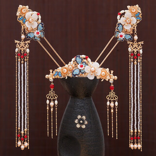 Complete set of ancient style headwear, hanfu tiara, set of tassels, rocking top hairpins, bridal hairpins, hairpins, accessories, ear hooks