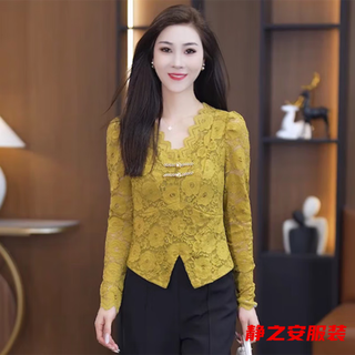 Ma feixuan plus velvet and thickened hollow lace shirt french new autumn and winter lace bottoming shirt slimming slim long-sleeved top ginger-warm shirt for women 3xl-warm shirt for women