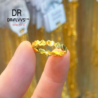 Fat donglai's same style honeycomb ring plated with 18k gold, flashing golden love dragon scale ring, love steps cnc love dragon scale ring no. 8