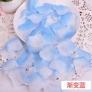 Fan hongxin artificial rose petals wedding confession decoration hand-spreading flowers valentine's day proposal manufacturing romantic wedding room decoration supplies gradient blue artificial petals (about 200 pieces)