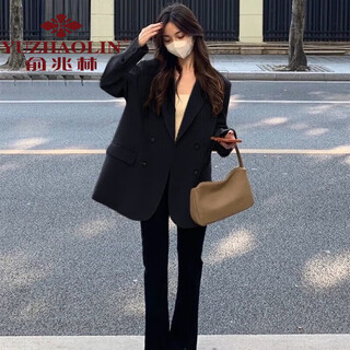 Yu zhaolin small suit women's 2022 autumn and winter pure lust style suit jacket women's spring new korean style street top black (spot priority) m recommended 100-110 jin jin is equal to about 0.5 kg)