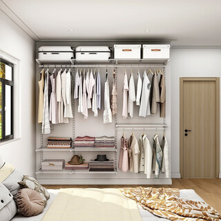 Midas 2.3-meter wide open wardrobe and cloakroom customized small apartment walk-in storage room whole house design 2.3-meter metal wardrobe plan-5 (installation included)