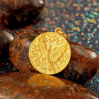 Erli phoenix nirvana reborn from the fire pure gold pendant 18k gold platinum pure gold niche original design men's and women's necklace 999 pure gold small edition (customized)