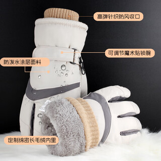 Torchman gloves coldproof men's touch screen gloves electric bicycle thickened cycling gloves ski gloves a1155 beige