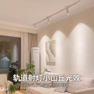 Clceyled surface mounted track light living room background wall cob track spotlight without main light without ceiling rail hill spotlight track type - white - 12w - 3500k light warm