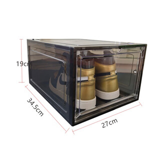 Shoe box storage japanese style transparent magnetic acrylic front kick shoe storage home assembly moisture-proof breathable shoes dark smoke gray magnetic 16 pack vertical version