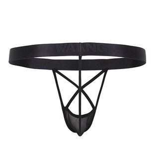 Pleasing the trend of fashionable personality t-string imitation leather u protruding arm t-pants men's underwear sexy and interesting pair 1042-sd-mesh style m suitable for 90-110jin jin is equal to 0.5 kg