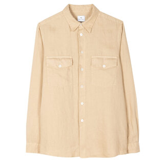 Paul smith men's linen shirt double chest pockets casual resort style regular fit dark navy large