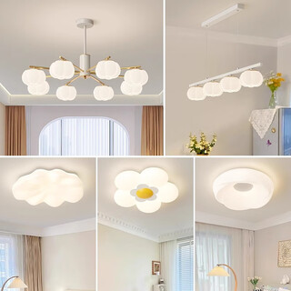 Fan dingning french cream style creative pumpkin living room full spectrum eye protection chandelier hall main light modern bedroom study lamp full spectrum - three rooms and two living rooms three color light