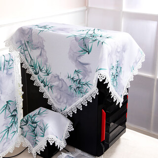 Qiaoliner desktop cover cloth dust cover main unit case waterproof protective cover audio cover cloth subwoofer karaoke machine dust cover green happy bamboo (waterproof and oil-proof) universal cover towel 70*70cm
