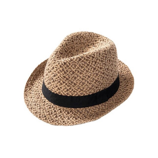 Muxiaduo men's top hat british style men's and women's linen hat beach top hat hollow visor jazz hat couple's summer handmade linen straw hat hollow breathable m(56-58cm)