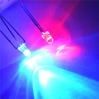 Taotimeclub led light-emitting diode 3mm round head red and blue two-color common anode transparent lamp beads (10 pieces)