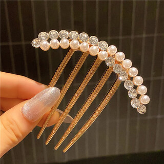 Princess xiang pearl crystal disk hair comb medium hairpin hairpin women korean ball hair accessory hairpin hairpin cross pearl + diamond
