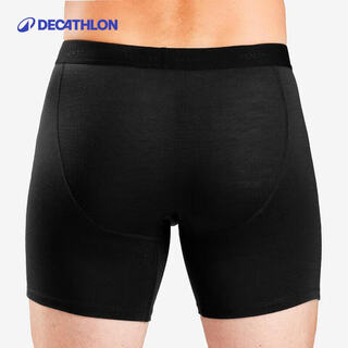 Decathlon merino wool underwear men's boxer shorts warm, breathable, deodorizing running sports underwear black xl