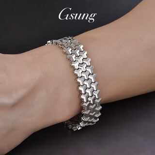 Platinum bracelet for men pt950 new model inlaid with moissanite bracelet, stylish and stylish platinum men's bracelet, shiny pt950 bracelet about 95 grams 19.5cm customized