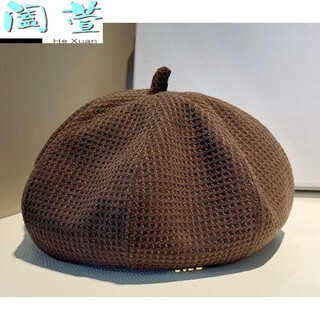 Htkd new hat suitable for short hair, women's beret, women's spring and autumn style, internet celebrity woolen retro pumpkin hat, chocolate color