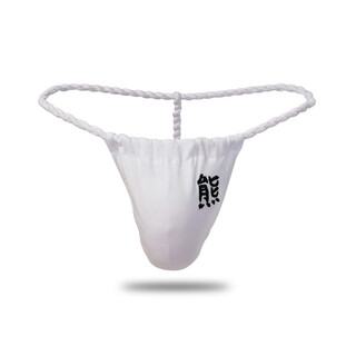 Roselex confidential delivery japanese style woven rope thong cotton men's sexy t-pants simple embroidered handmade white m (100-130jin jin equals 0.5 kg)