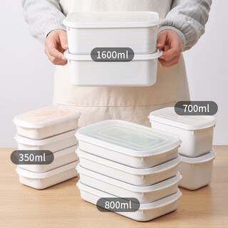 Quhe japanese-style crisper household food-grade lunch box with lid microwave refrigerator sealed box lunch box refrigerator storage box 350ml 10 pieces rice packaging thickened food-grade material crisper can be microwaved