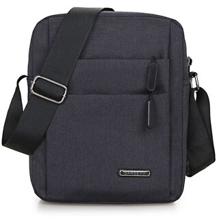 啕二啕 men's shoulder bag canvas crossbody bag. new style hanging bag casual business small backpack korean style trendy multi-functional cross-body bag black